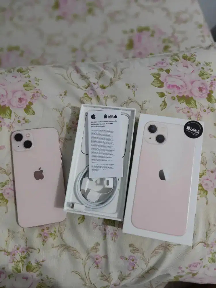 DIJUAL HP IPHONE 13 PINK 128GB RESMI IBOX
