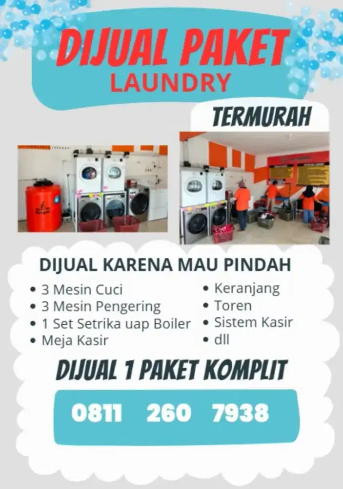 Dijual paket usaha laundry