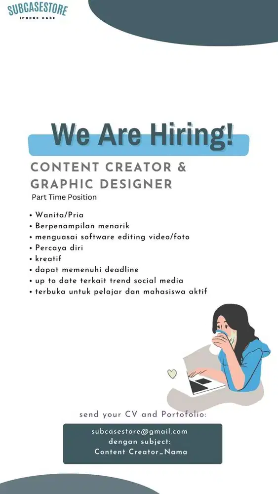 PART TIME CONTENT CREATOR AND GRAPHIC DESIGNER