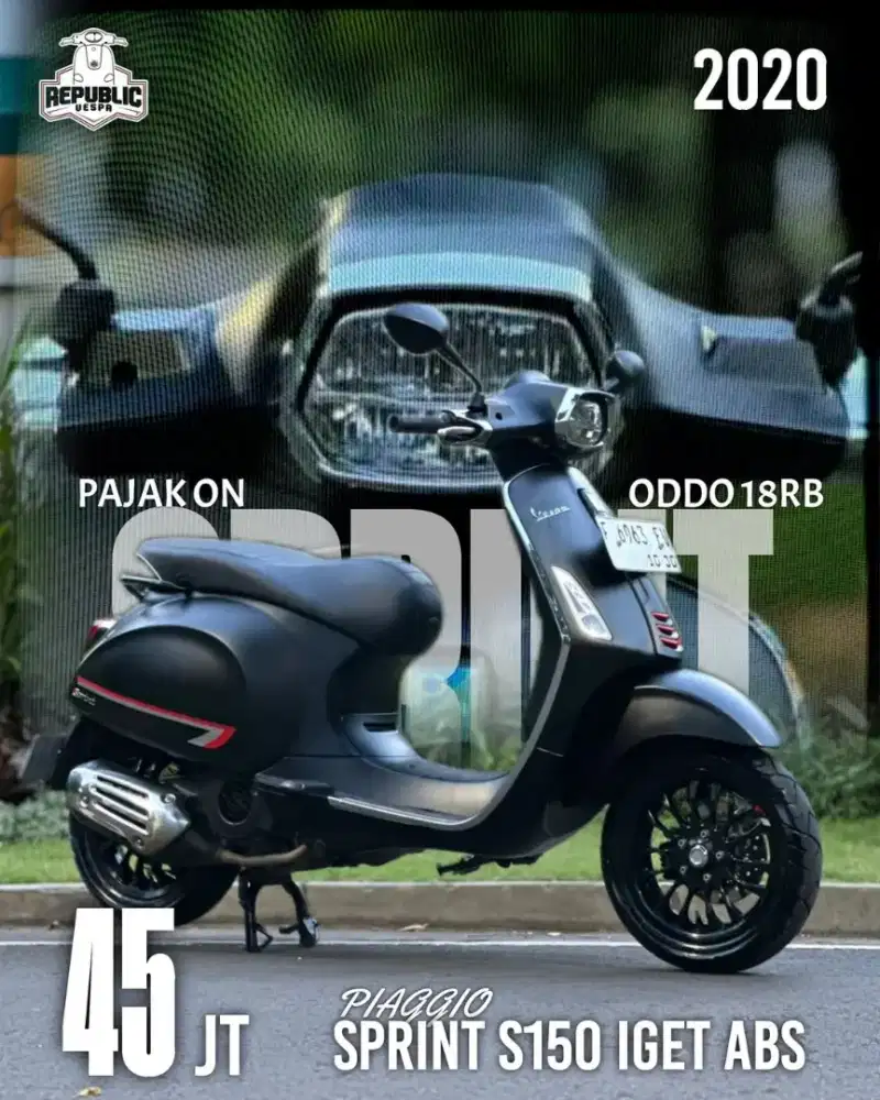 DIJUAL VESPA SPRINT S 150 IGET ABS LED THN 2020 PERFECT CONDITION