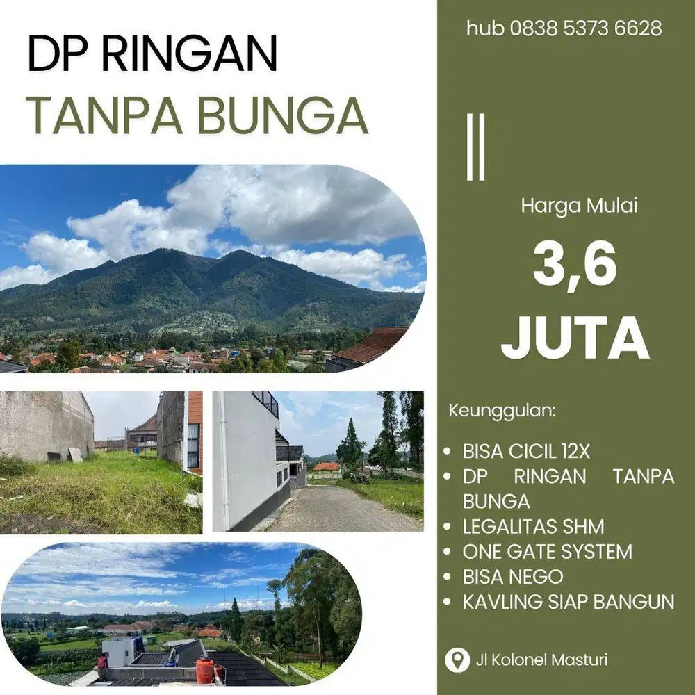 Tanah murah siap bangun 3,5jtn NEGO