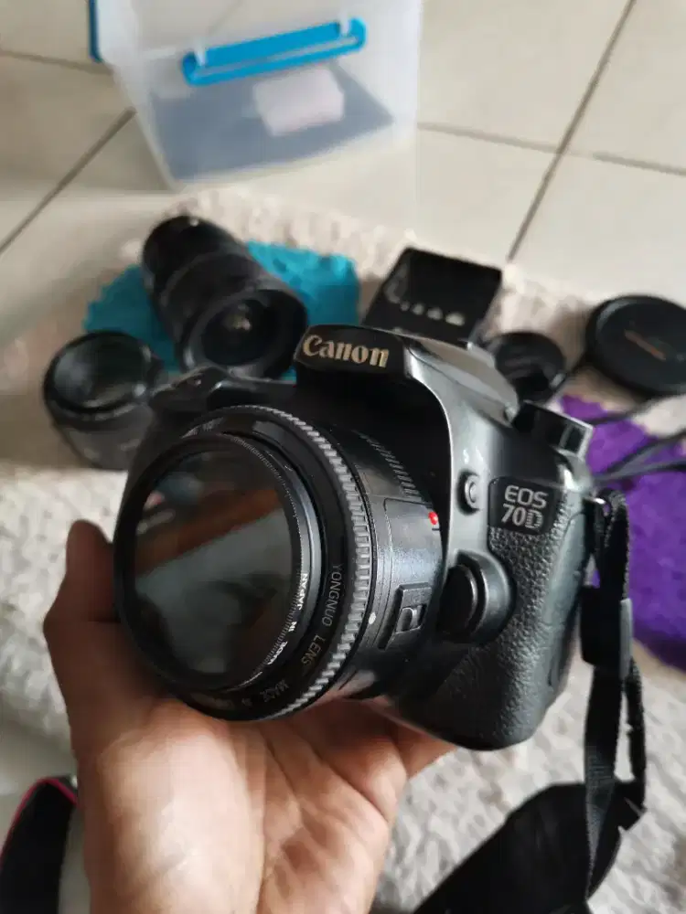 Kamera Canon EOS 70D Lensa Kit Lensa Wide Lensa Fix Youngnou
