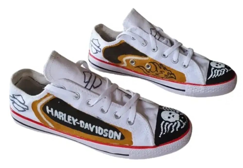 Sepatu harley davidson motif keren keren