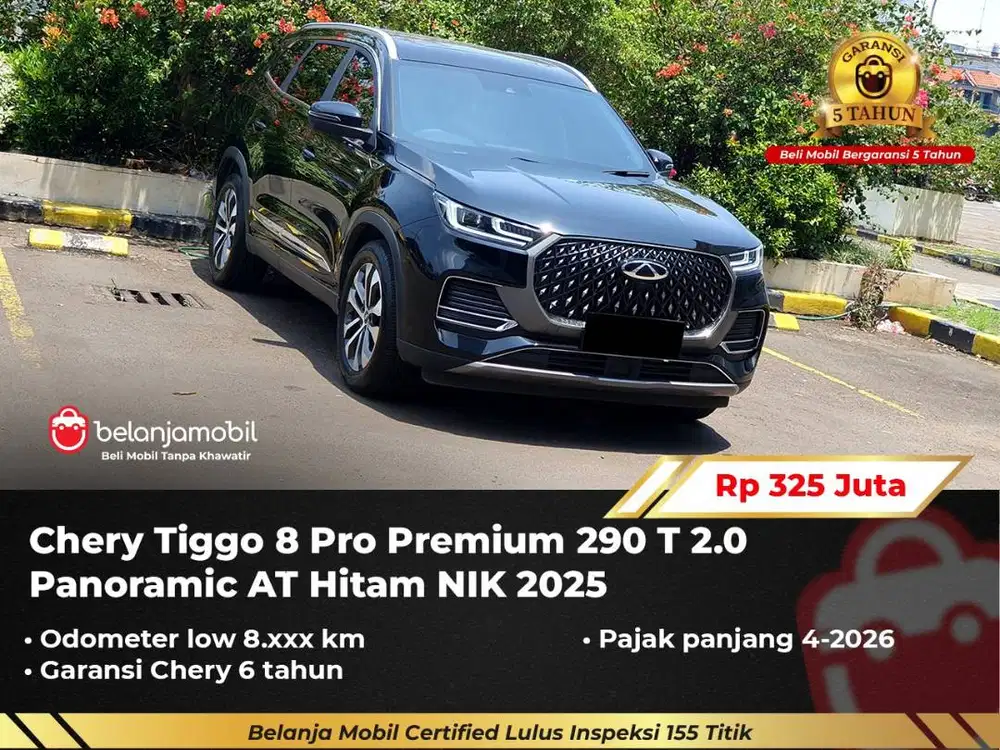 [GARANSI 5TH] Chery Tiggo 8 Pro Premium 290 T 2.0 Panoramic 2025/2024