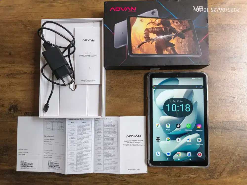 Advan Tab V8 Tablet Gaming Helio G99 8GB 128GB Android 14 Dualsim Card