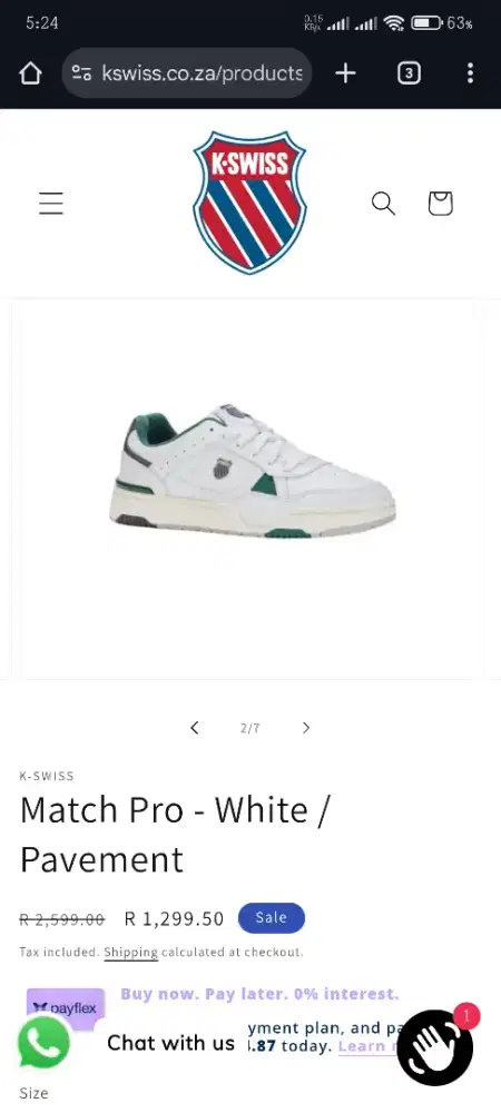K-Swiss match pro white