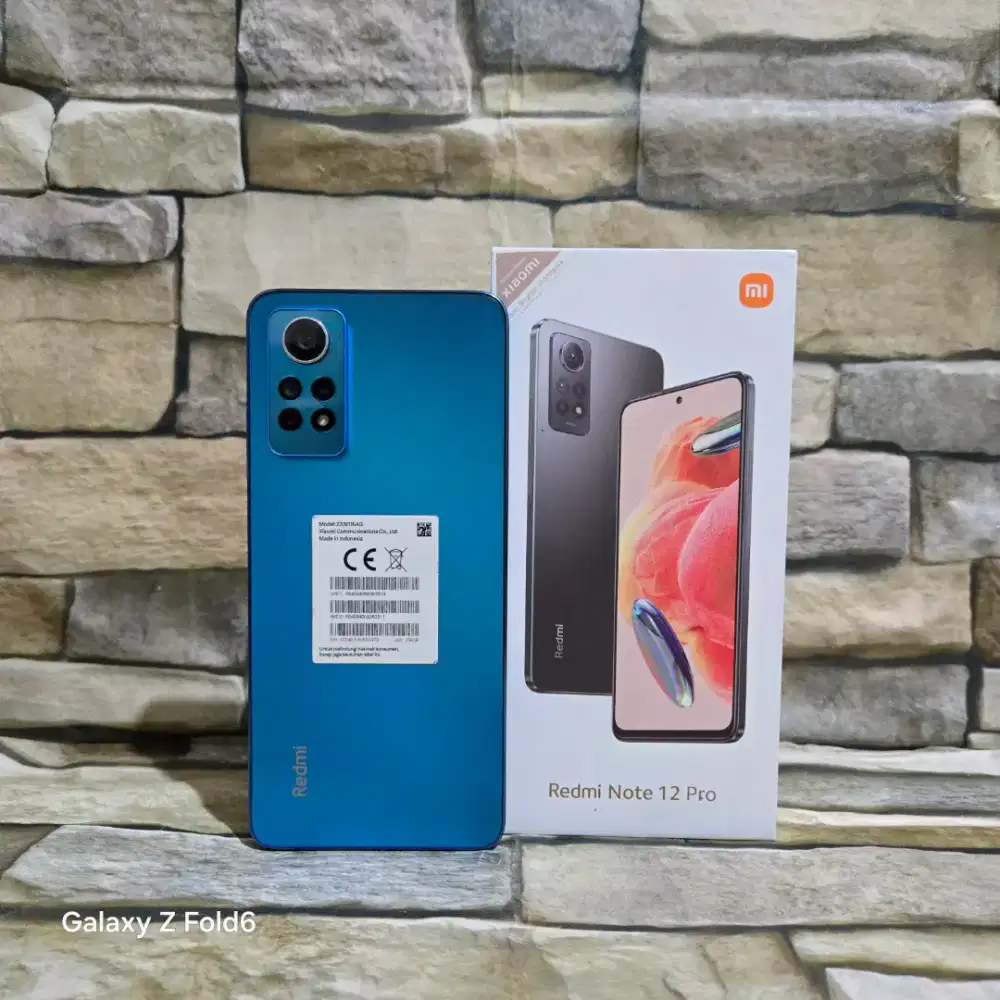 Xiaomi Redmi Note 12 Pro Blue 4G 8/256 Fulset segel mulus 95%