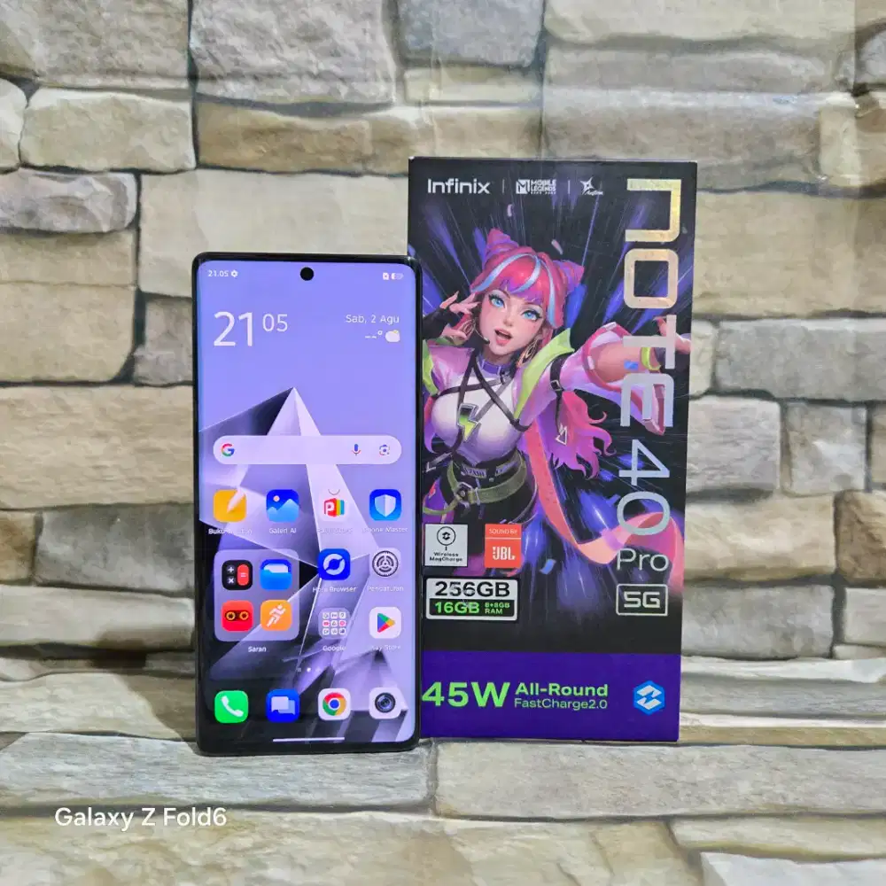 Infinix Note 40 Pro 5G Black 8/256 Fulset segel mulus 98%