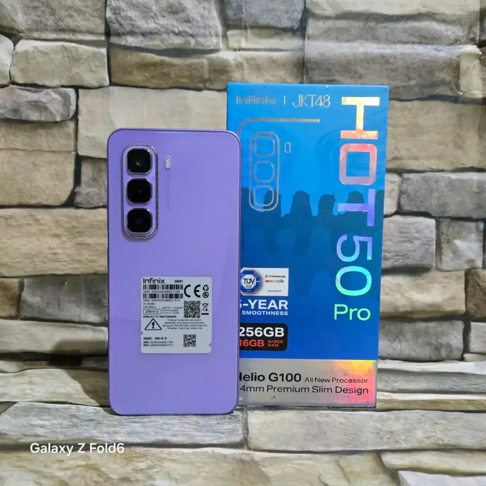Infinix Hot 50 Pro 8/256 4G Purple Fulset segel mulus 99% like new