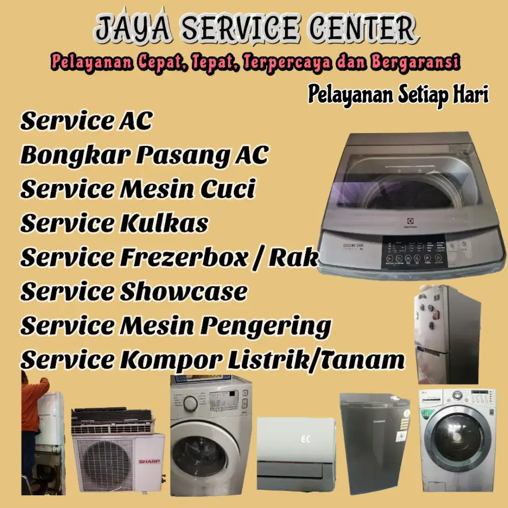 Service Mesin Cuci Bongkar Pasang AC Servis AC Kulkas Frezer Genteng