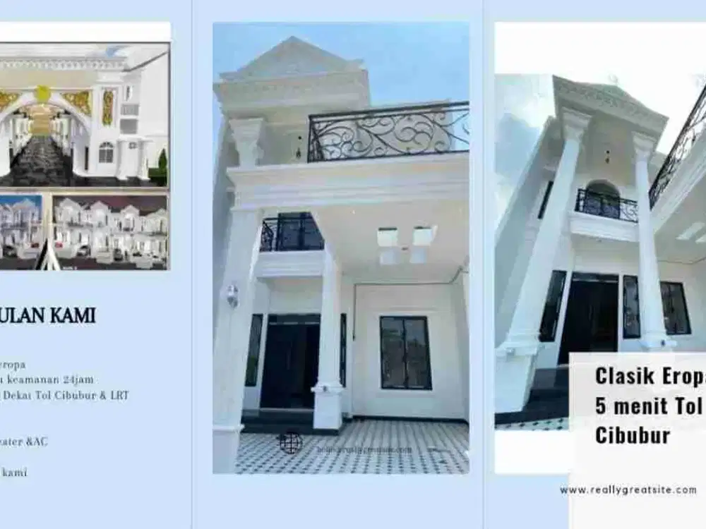 ISTIMEWA! RUMAH MEWAH DESIGN CLASSIC EROPA DEKAT TOL CIBUBUR