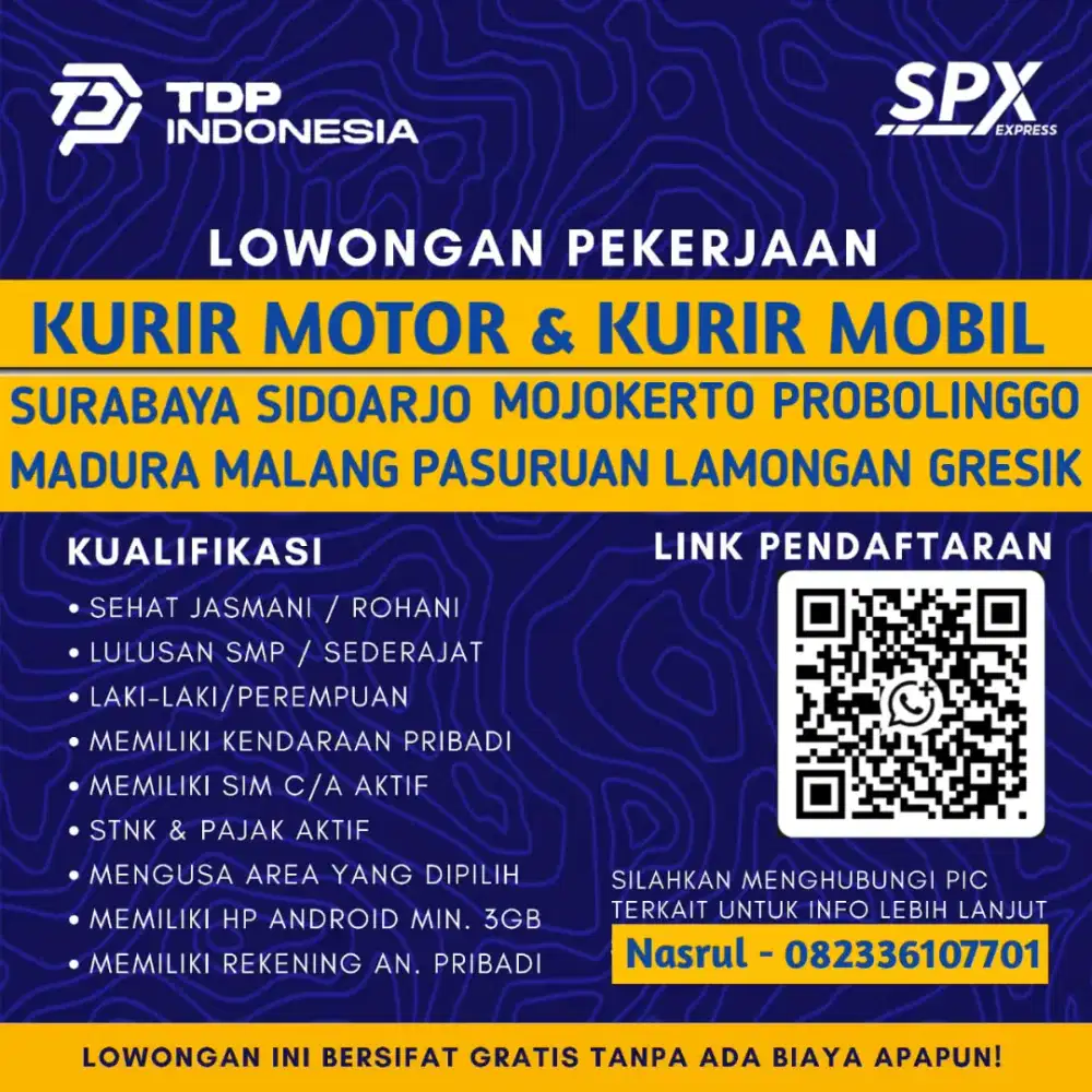 Dibutuhkan secepatnya kurir SPX Express