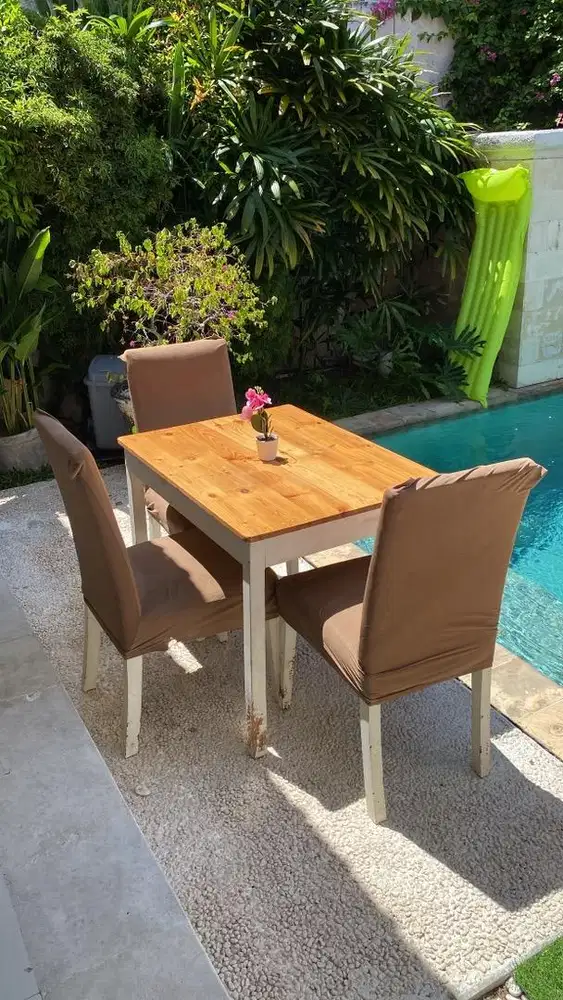Meja makan set dining table 3 kursi