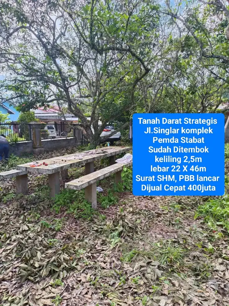 Tanah Dalam Komplek Sudah ditembok Keliling Dijual Cepat Murah, SHM