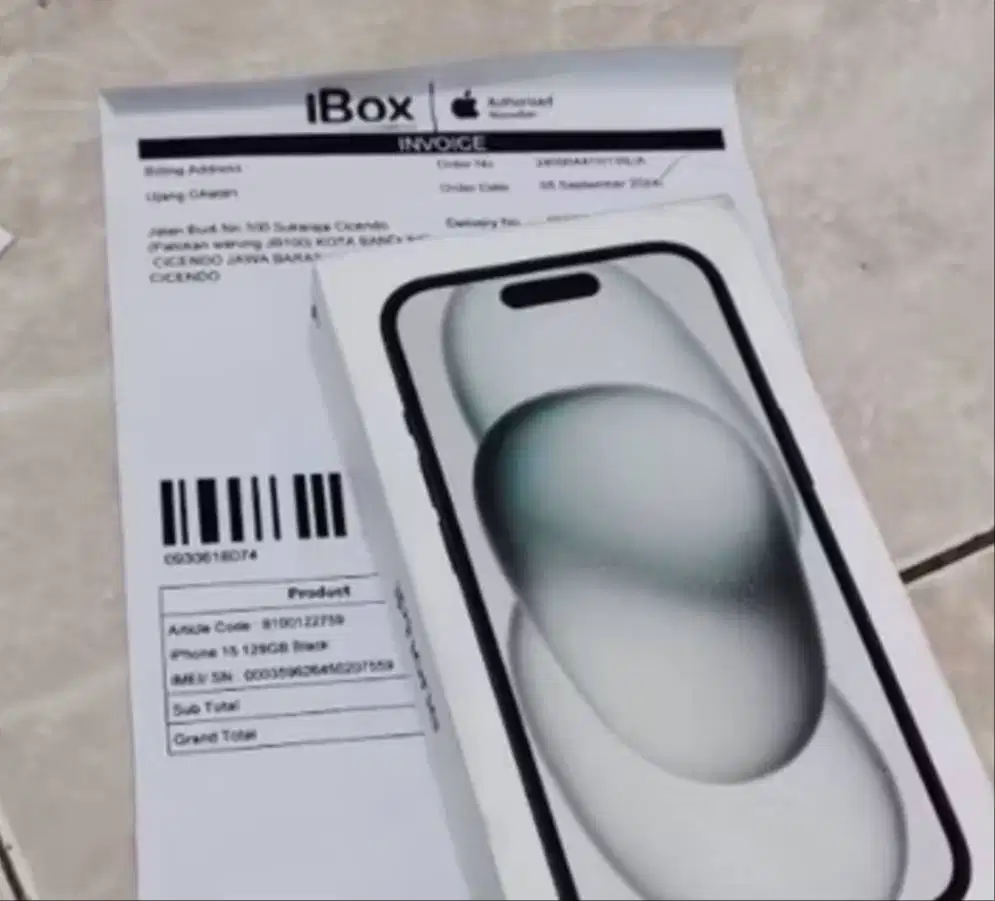 iphone 15, 128gb fullset, no minus, belum terpakai sama sekali