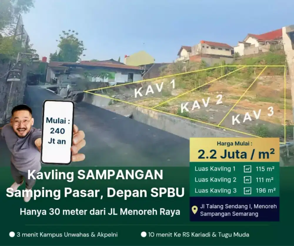 KAVLING atau RUMAH PESAN BANGUN SHM di SAMPANGAN