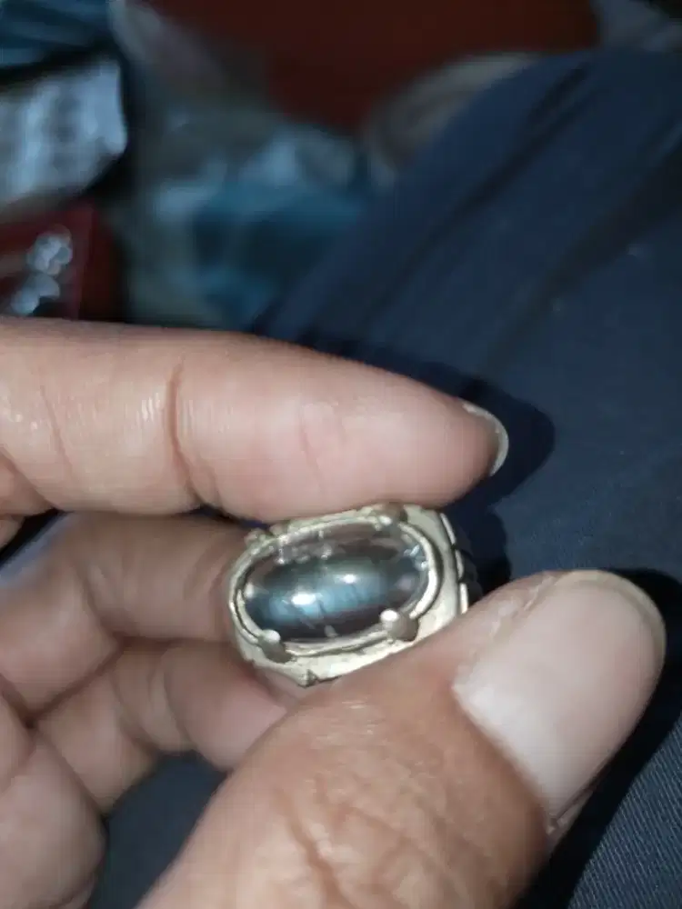 Batu Cincin Akik Permata Natural Moonstone Biduri Bulan Ceylon Laut