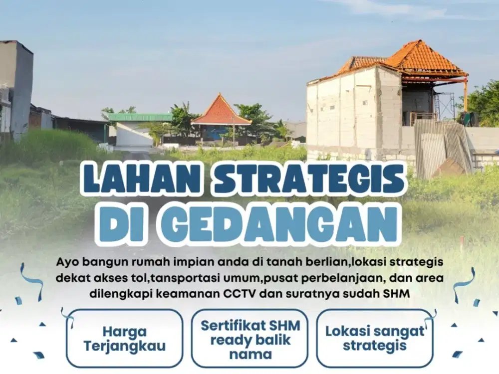 dijual cepat tanah di gedangan sidoarjo sertifikat SHM