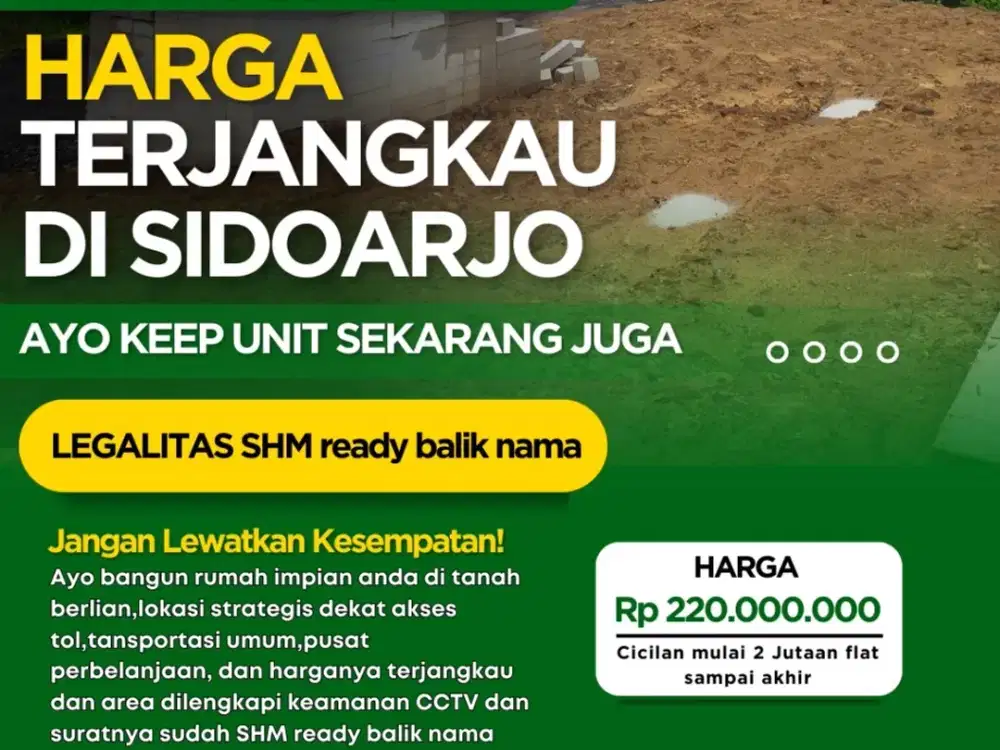 tanah murah sidoarjo sudah SHM harga terjangkau