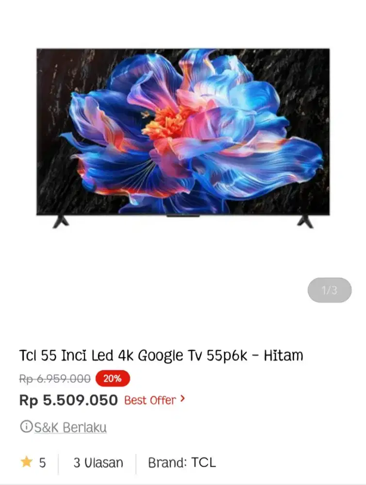 TCL GOOGLE TV 55 INCI