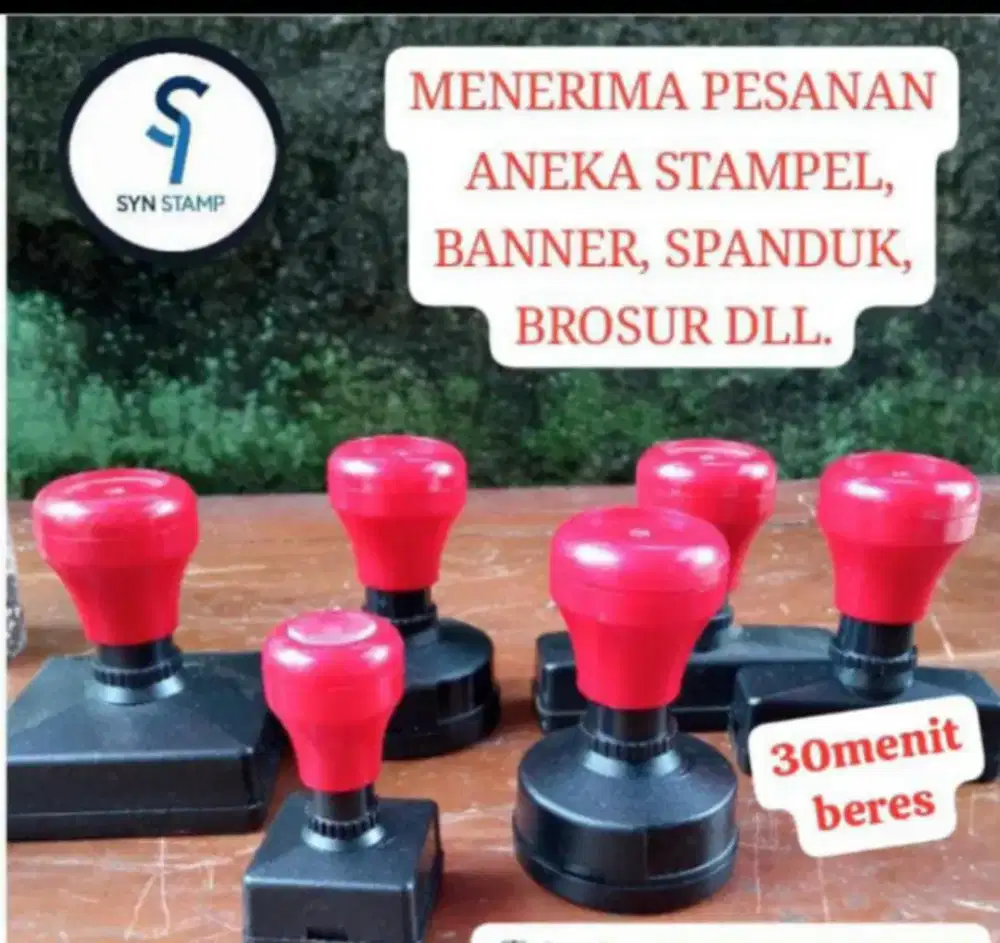 Spanduk, stempel dan lain lain
