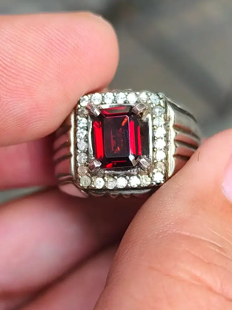 CINCIN batu GARNET PYROPE 1.67 CARAT RING PERAK MEMO CGL