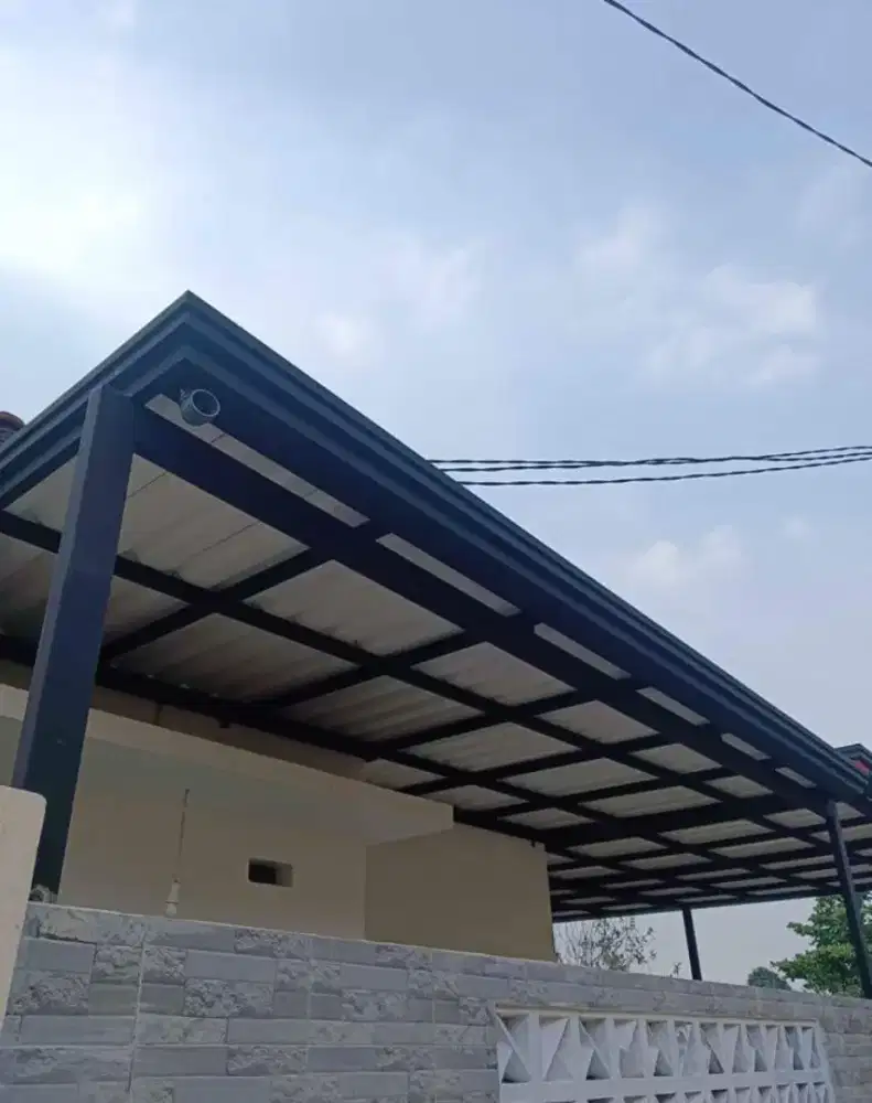 Kanopi alderon single layer kombinasi list profil talang air