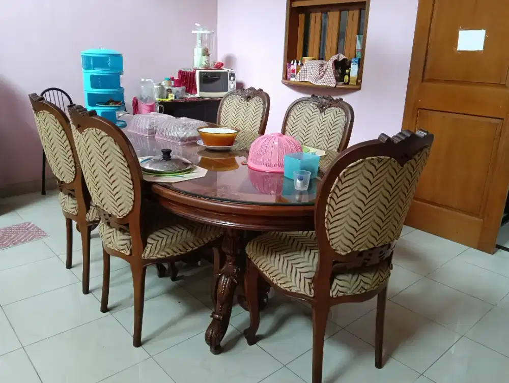 Set meja makan jati (second) 3.5 jt