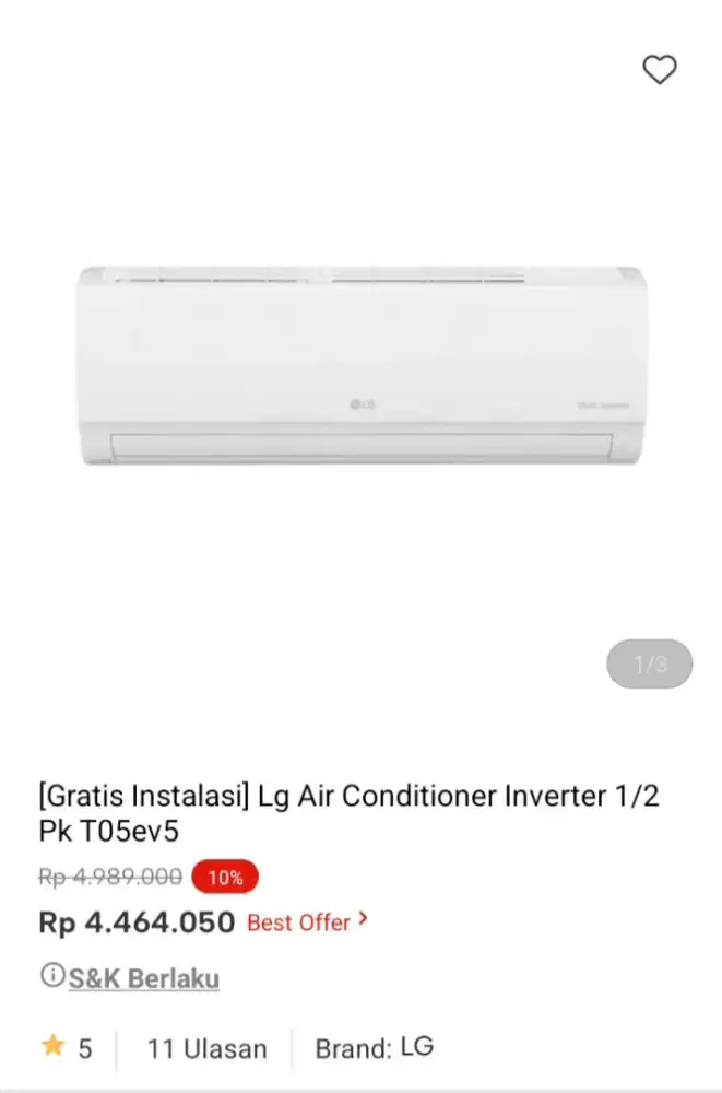 PROMO KREDIT LG INVERTER 1/2 PK
