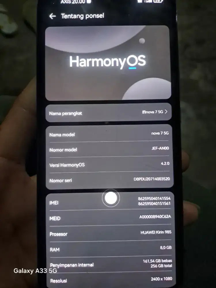 Huawei nova 7 5g ram 8/256,