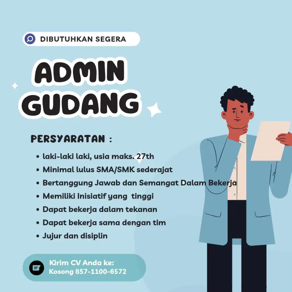 Dibutuhkan Segera Packing dan Picking!