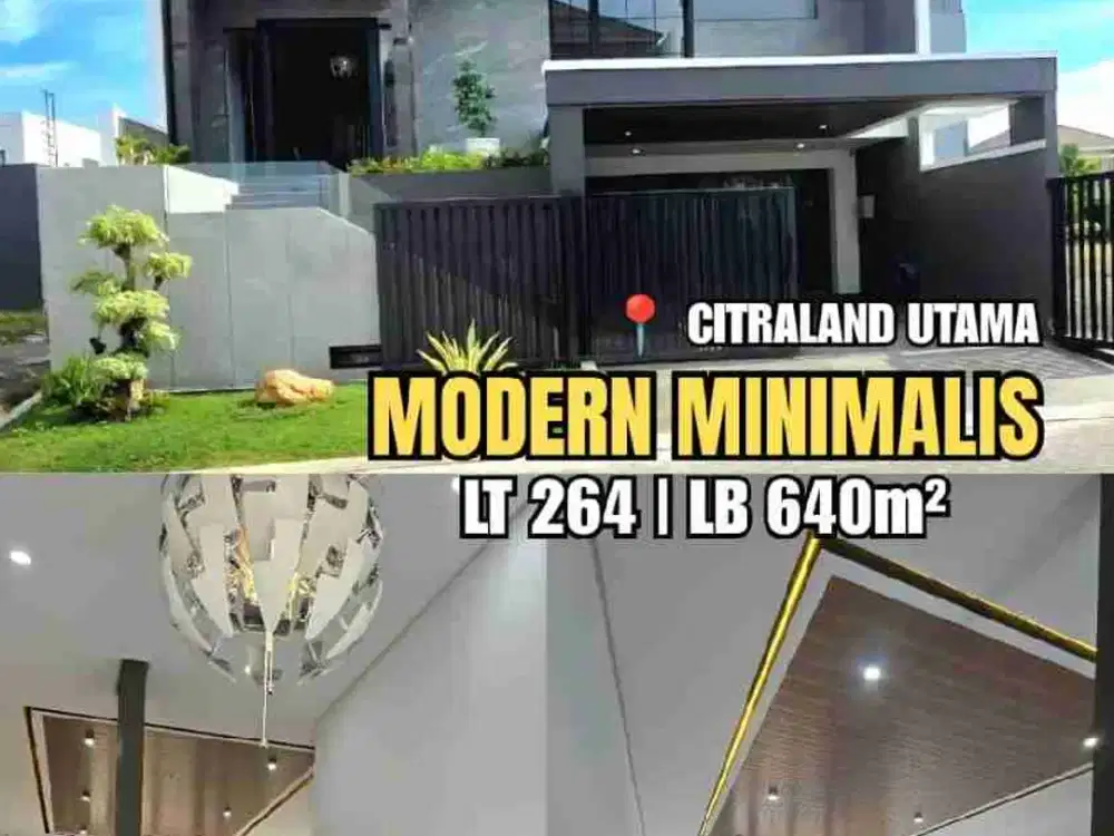 Dijual Rumah Modern Minimalis 3 Lantai Citraland Utama Surabaya