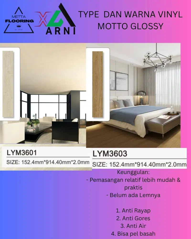 Lantai Vinyl Motto 2mm Glossy