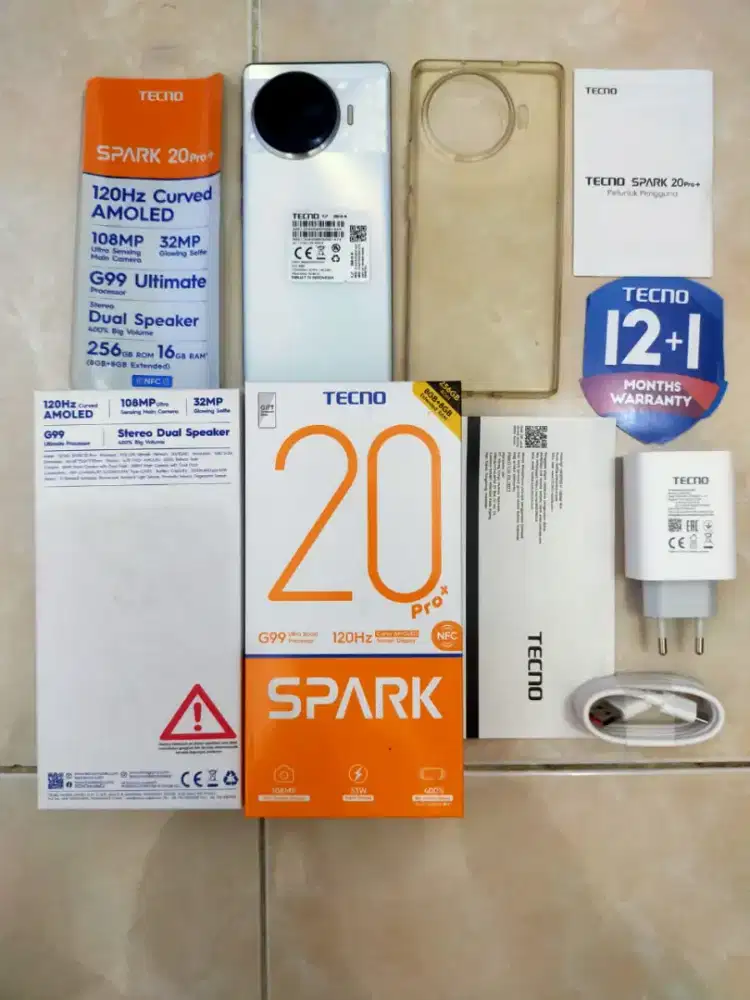 Tecno spark 20 pro+ 8/256 seperti baru