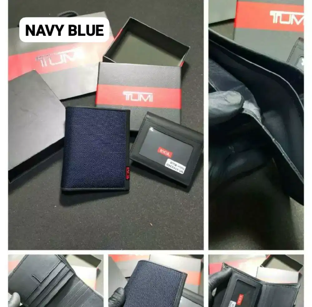 Dompet Tumi lipat black or navy dompet pria