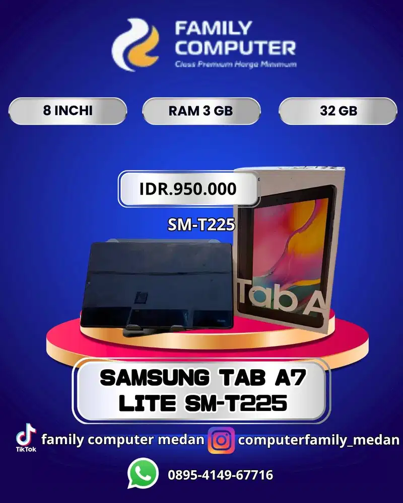 SAMSUNG TAB A7 LITE SM-T225|8 INCH|RAM 3GB/32GB