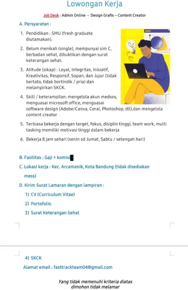 Menyediakan Lowongan kerja