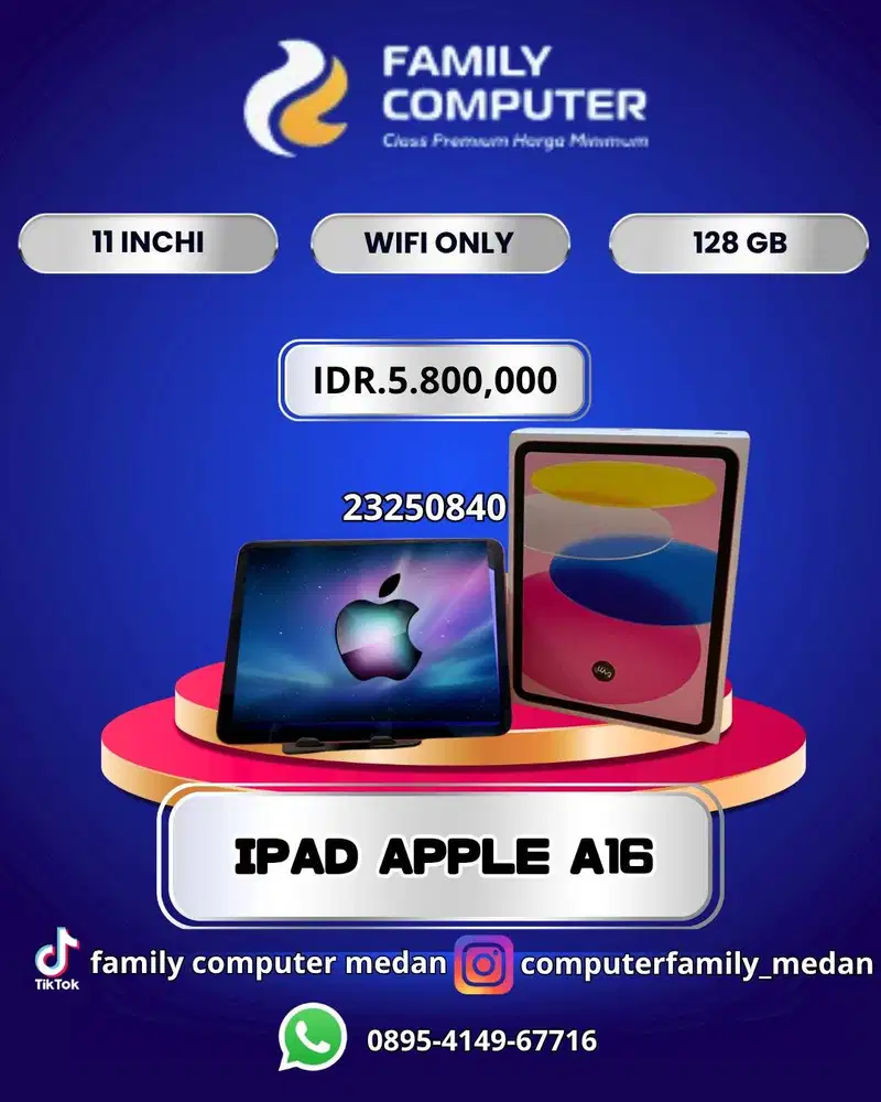 IPAD APPLE A16 | 11 INCHI | WIFI ONLY | 128 GB