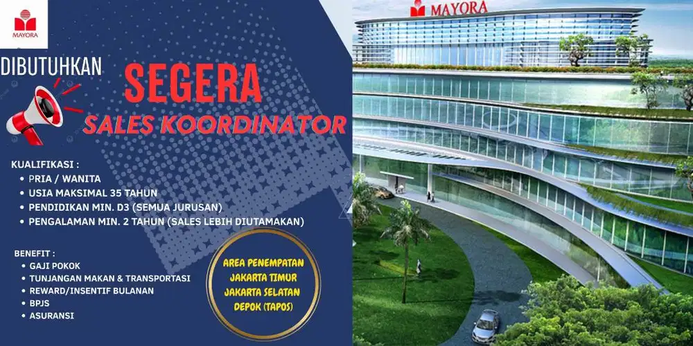 LOWONGAN KERJA SALES KOORDINATOR
