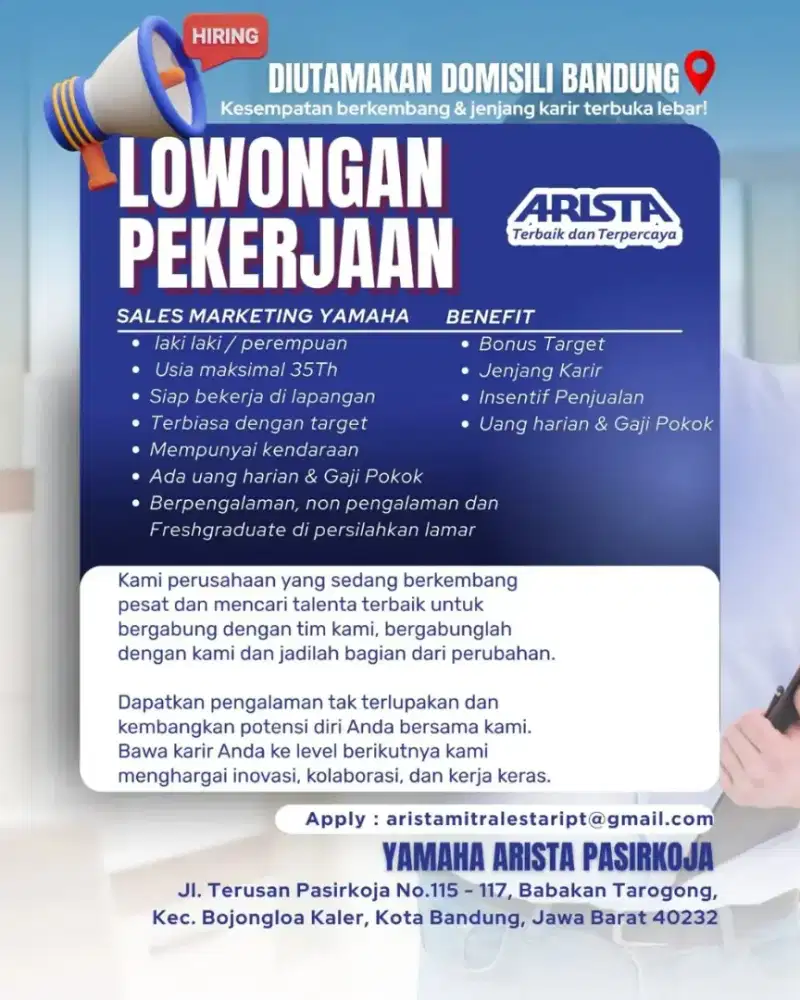 LOWONGAN PEKERJAAN SALES YAMAHA
