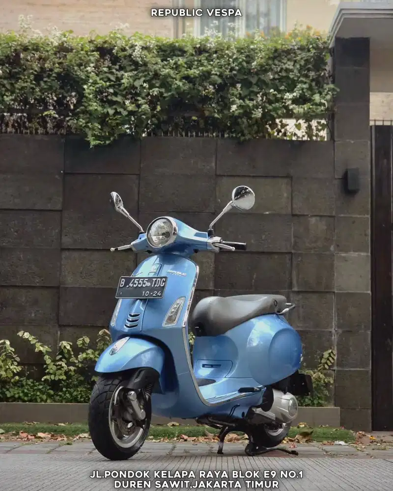 DIJUAL CEPAT PIAGGIO VESPA PRIMAVERA 150 3V TAHUN 2014 WARNA SKY BLUE