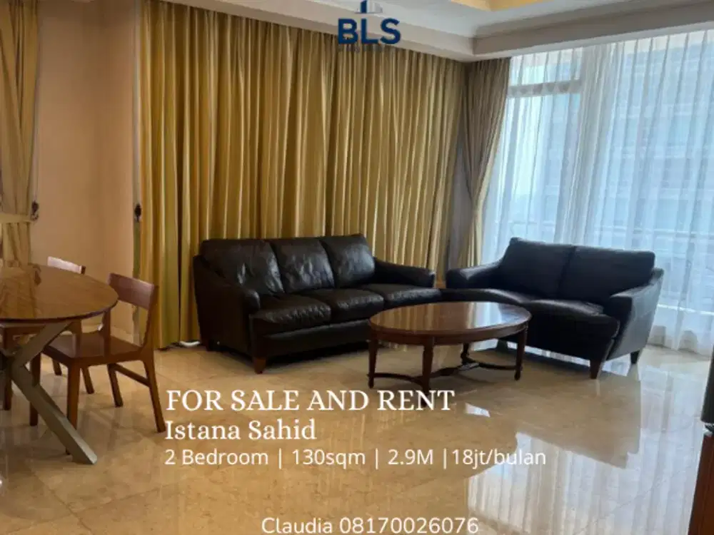 FOR SALE and RENT Apartment Istana Sahid 2BR