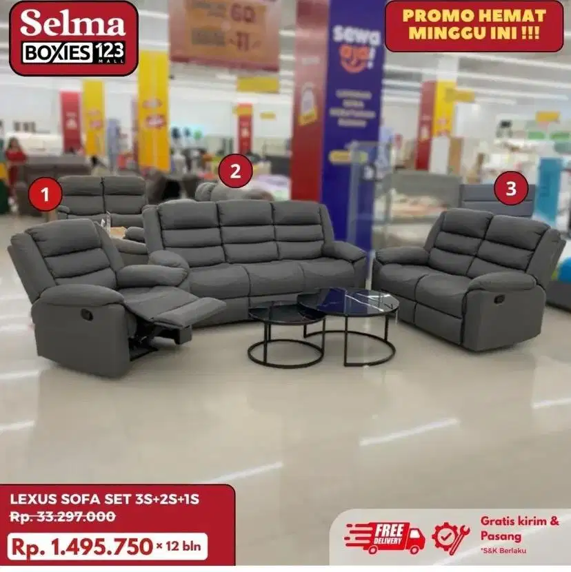 Lexus sofa set ruangan tamu