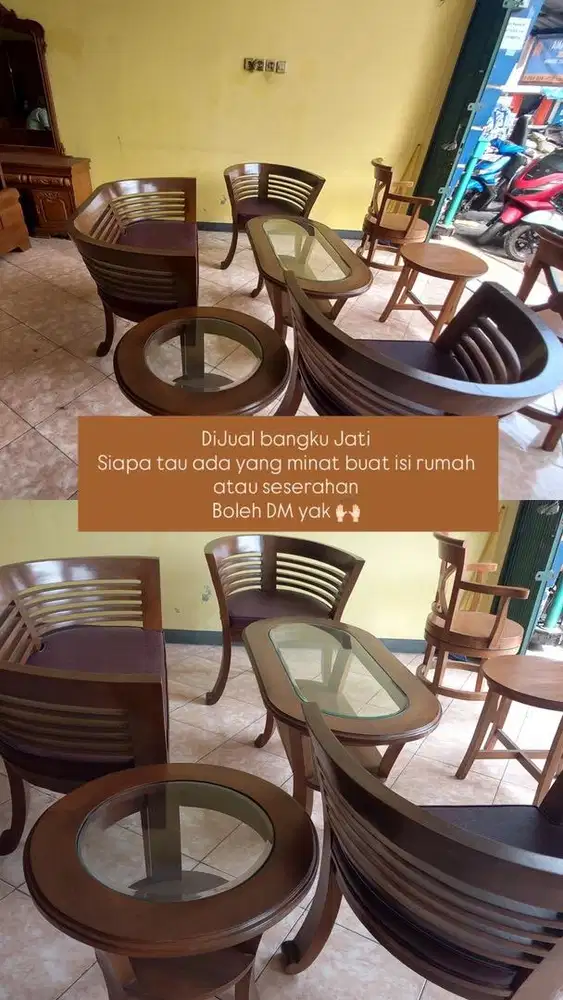 BANGKU JATI ASLI KAYU JATI