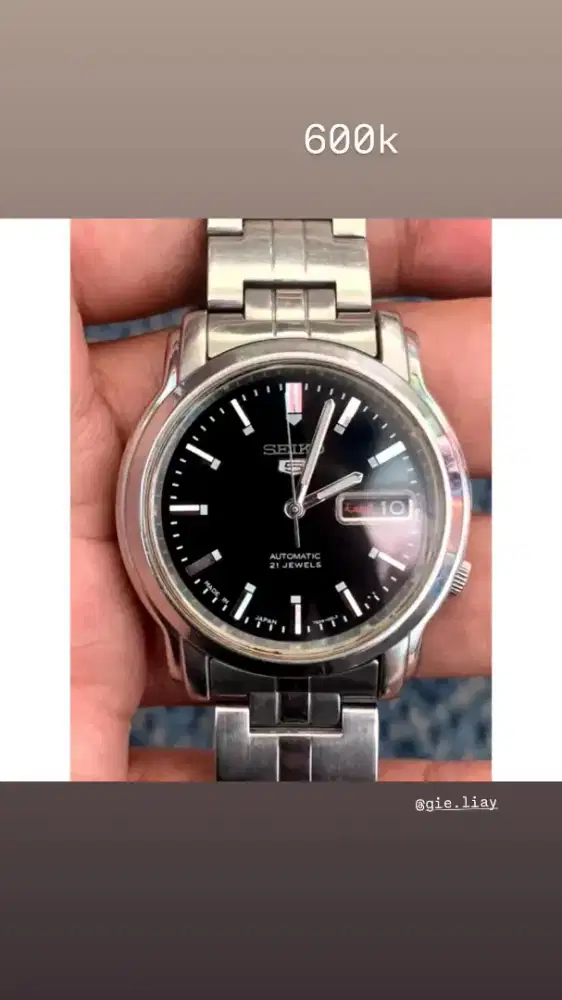 Seiko 5 Automatic SNKK71J1 Black Dial Stainless Steel Bracelet