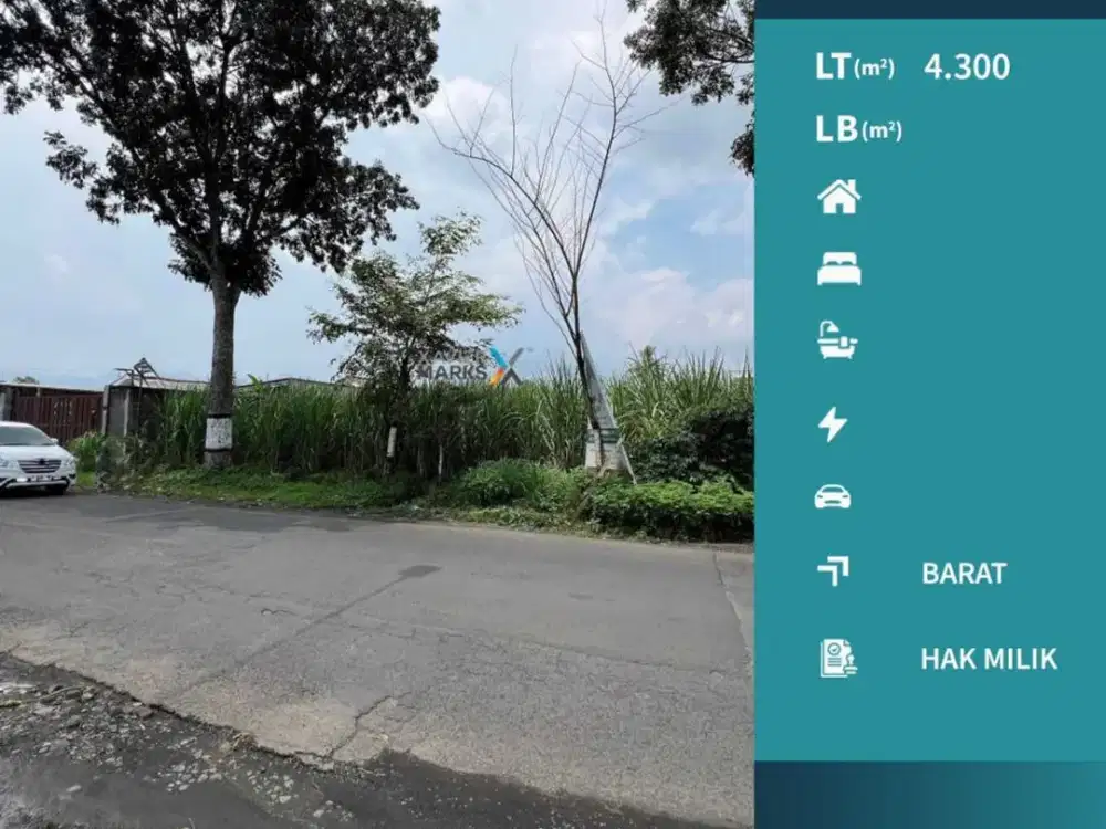 Tanah Kavling 4300 m2 di Jalan Raya Pakis Malang Row Jalan Lebar