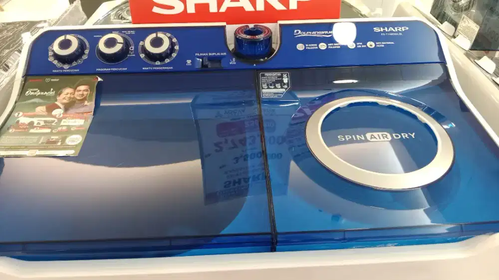 PROMO CICILAN SPESIAL BUNGA 0% MESIN CUCI SHARP 14KG 2 TABUNG