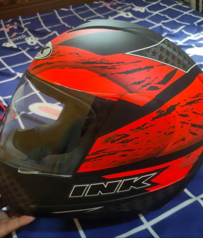 Helm Full Face INK CL Max Seri 7 Matt Red Fluo Mulus Baru 3x pakai Siz