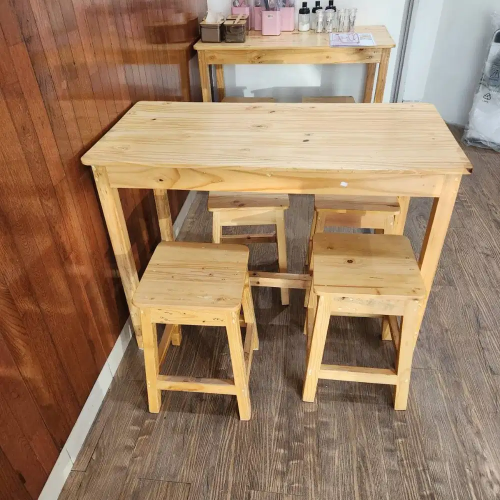 Meja kursi set makan, meja kursi set warung, meja kursi set cafe