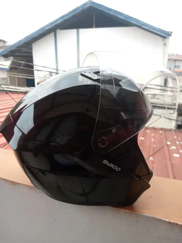 RSV sv300 halfface hitam glossy
